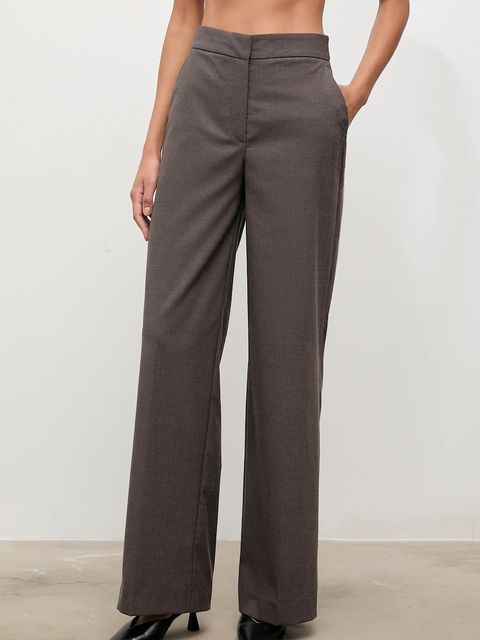 Answear.LAB spodnie damskie kolor brązowy szerokie high waist - zdjęcie produktu nr 2