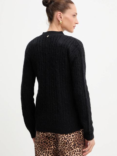 Silvian Heach kardigan z domieszką wełny VALBUENA damski kolor czarny GPA25149CD