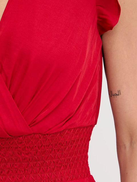 Morgan sukienka kolor czerwony midi rozkloszowana RWALLY