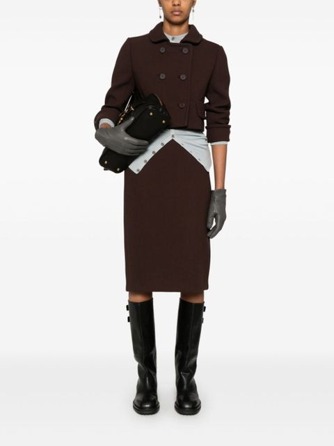 Miu Miu pencil midi skirt - Brown - zdjęcie produktu nr 2