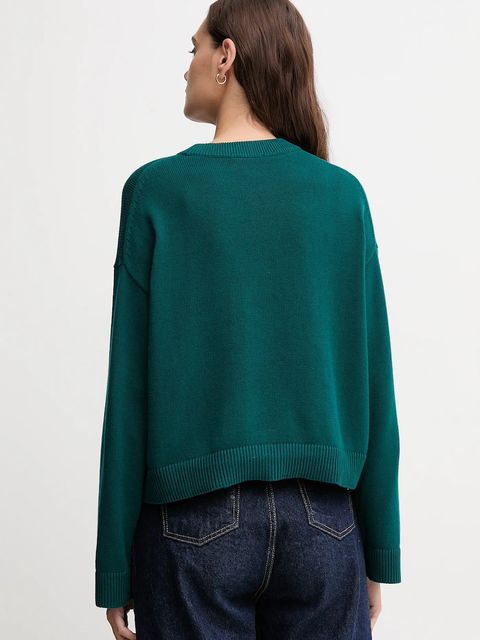 Calvin Klein Jeans sweter bawełniany damski kolor turkusowy lekki LV047D305G