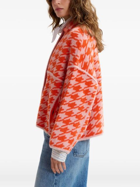 Essentiel Antwerp houndstooth button cardigan - Orange