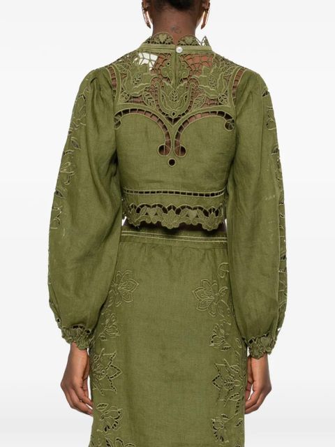 FARM Rio cut-out blouse - Green