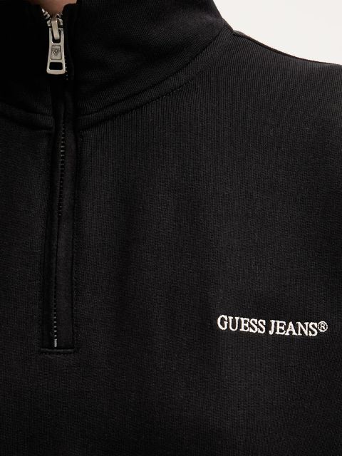 Guess Jeans bluza bawełniana damska kolor czarny gładka W5YQ09 K68I4