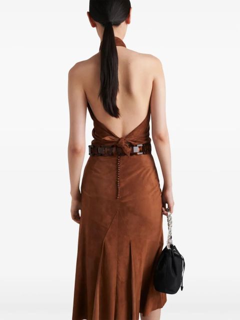 Prada suede midi skirt - Brown