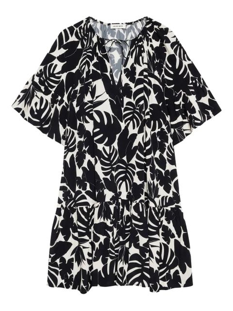 ANINE BING Lolita floral-print tiered dress - Black - zdjęcie produktu nr 1