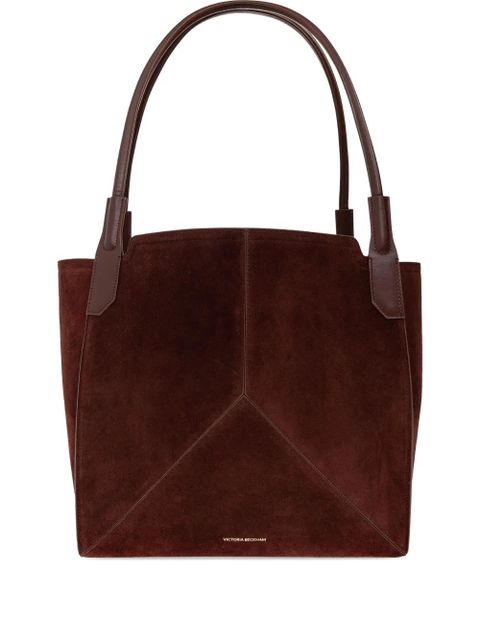 Victoria Beckham logo-detail leather tote bag - Brown