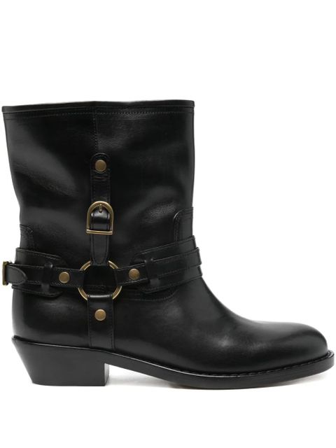 ISABEL MARANT 35mm leather biker boots - Black - zdjęcie produktu nr 1