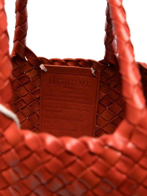 DRAGON DIFFUSION small Santa Croce woven leather shoulder bag - Orange