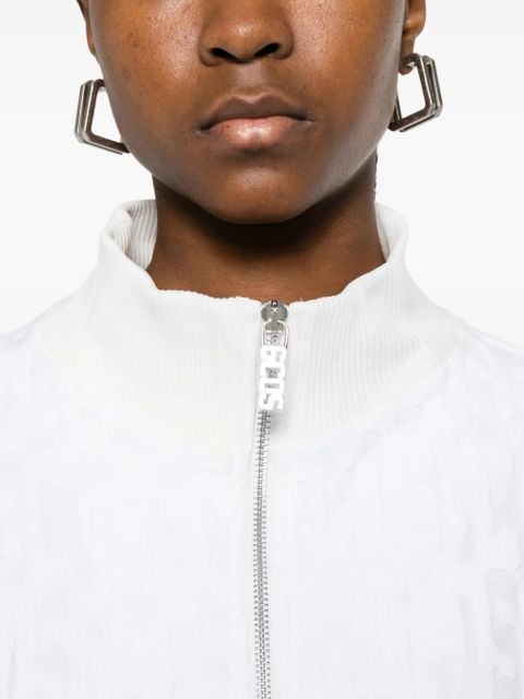 GCDS textured zip-fastening jacket - White