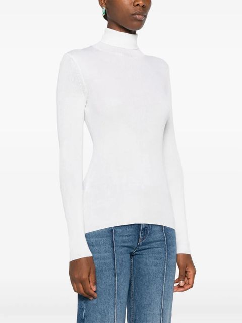 Maje roll-neck wool-silk sweater - Neutrals
