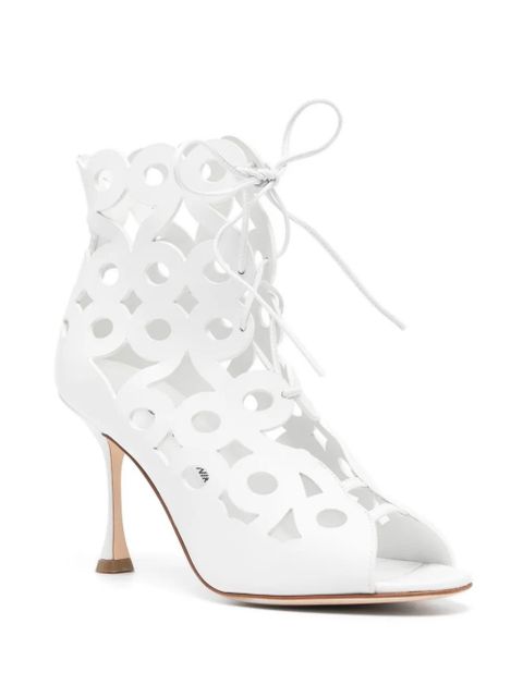 Manolo Blahnik Taralo 90mm cut-out boots - White - zdjęcie produktu nr 2