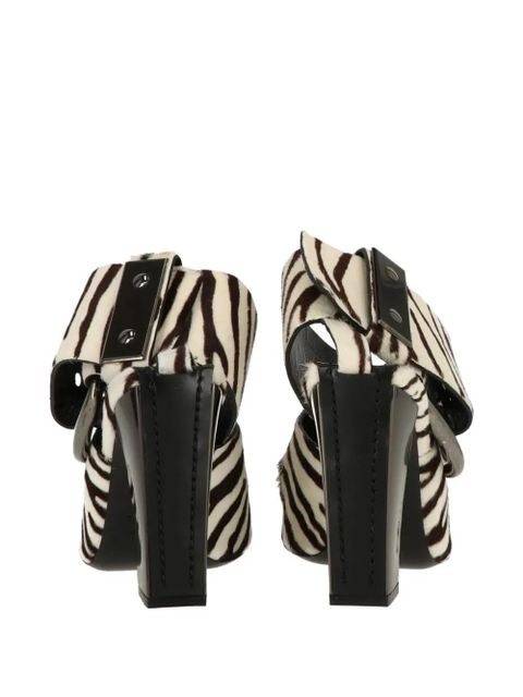 TOM FORD zebra-print buckle sandals - White