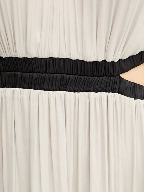 Morgan sukienka kolor beżowy maxi rozkloszowana RLIMON