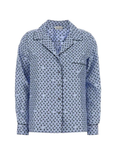 Max Mara printed silk disco shirt - Blue - zdjęcie produktu nr 1