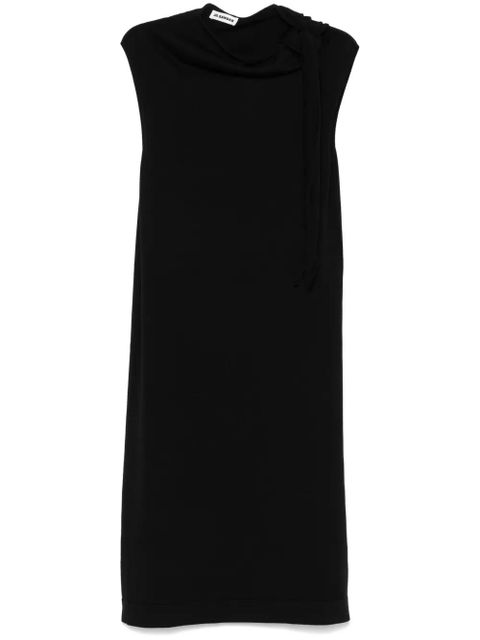 Jil Sander fine knit draped-detailed midi dress - Black - zdjęcie produktu nr 1