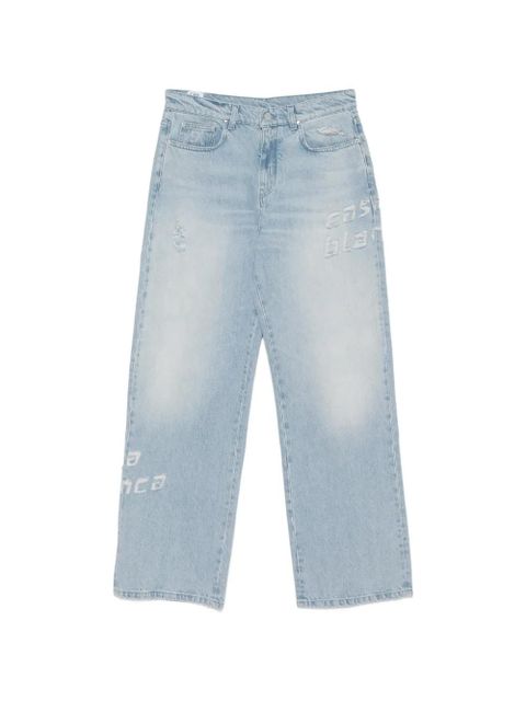 Casablanca ripped-letter jeans - Blue - zdjęcie produktu nr 1