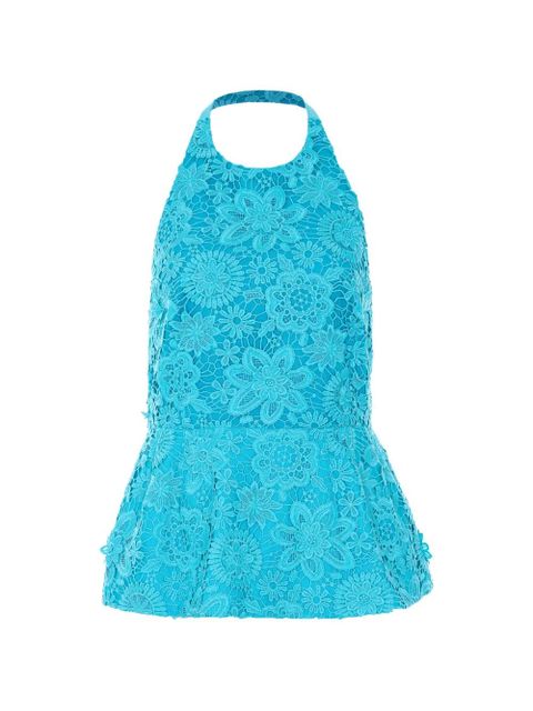 Essentiel Antwerp embroidered halter neck top - Blue - zdjęcie produktu nr 1