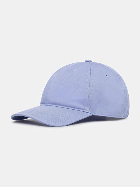 Lacoste czapka z daszkiem bawełniana kolor niebieski gładka RK0440 - zdjęcie produktu nr 1