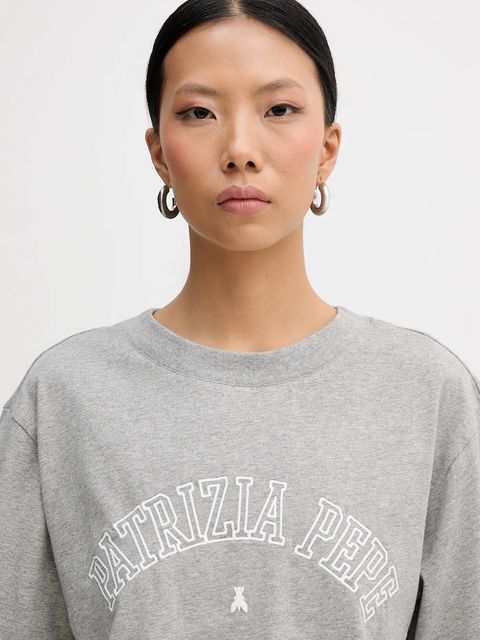 Patrizia Pepe t-shirt bawełniany damski kolor szary 8M1798 J387