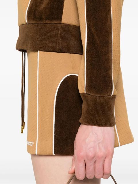 Casablanca chenille panelled mini skirt - Brown