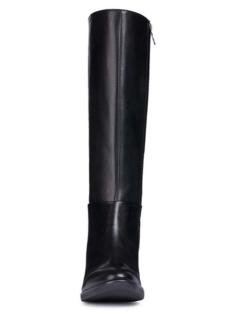 Geox oficerki skórzane D FELICITY D kolor czarny na płaskim obcasie D84G1D 00043 C9999