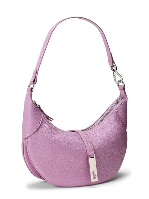 Polo Ralph Lauren torebka skórzana kolor fioletowy 428929940