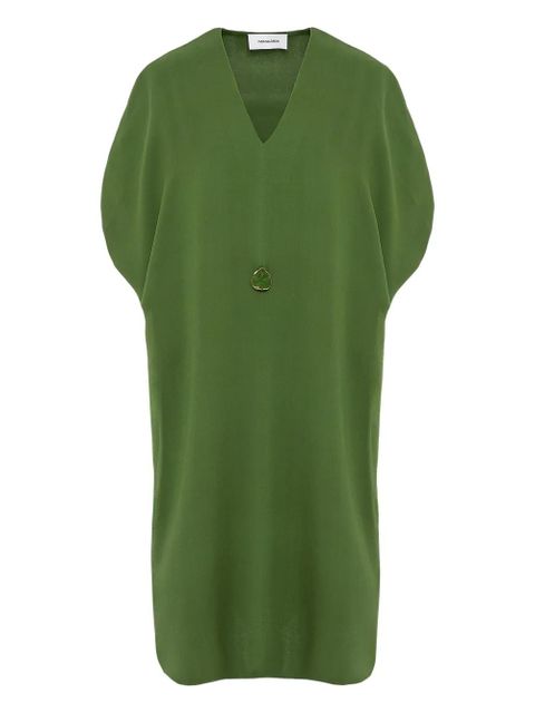 Yves Salomon draped twist-front midi dress - Green - zdjęcie produktu nr 1