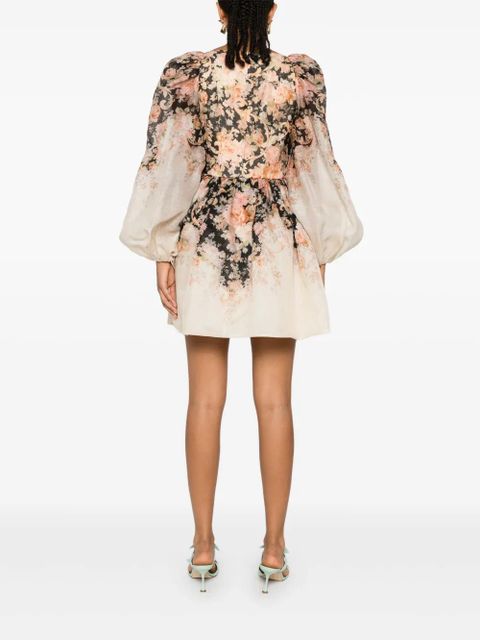 ZIMMERMANN Illustration mini dress - Neutrals