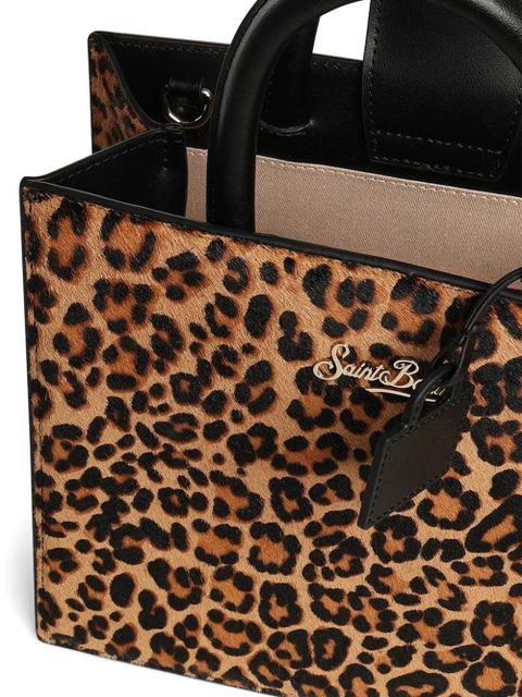 MC2 Saint Barth medium leopard-print leather tote bag - Neutrals