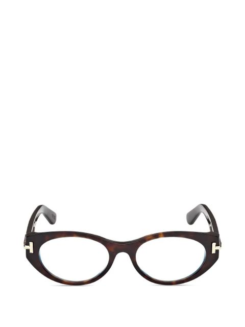 TOM FORD Eyewear oval-frames glasses - Brown - zdjęcie produktu nr 1