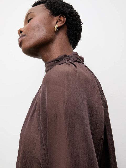 Answear.LAB bluzka damska kolor brązowy gładka