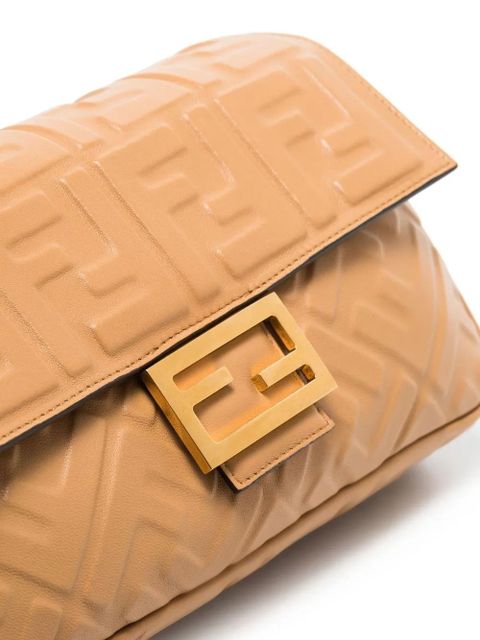 FENDI logo-embossed Baguette shoulder bag - Neutrals