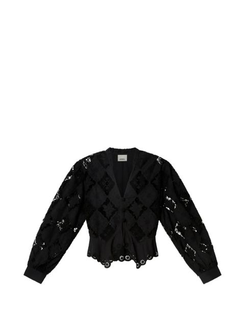 ISABEL MARANT Nina broderie anglaise frilly blouse - Black - zdjęcie produktu nr 1