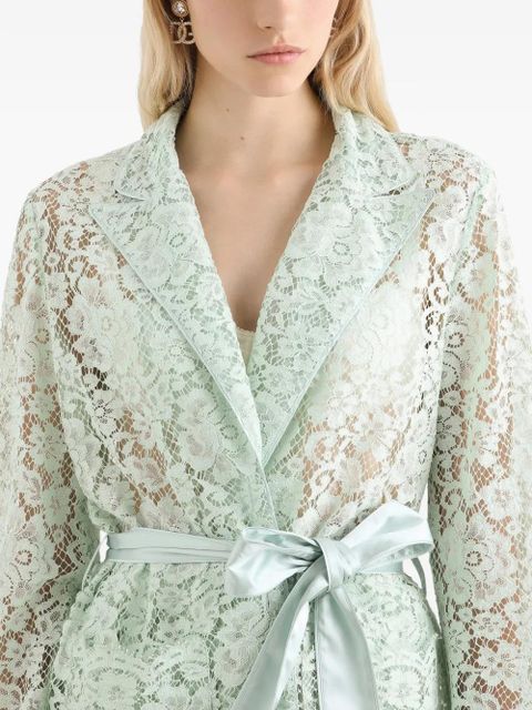 Dolce & Gabbana lace-detail belted jacket - Green