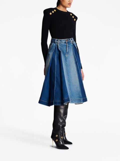 Balmain shoulder-pad sweater - Black