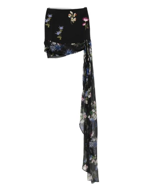 Blumarine floral-embroidery skirt - Black