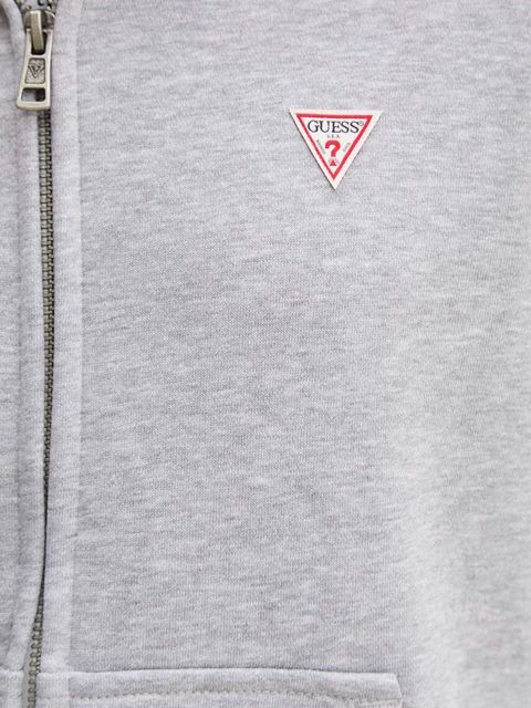 Guess Jeans bluza damska kolor szary z kapturem gładka W4YQ03 KC811