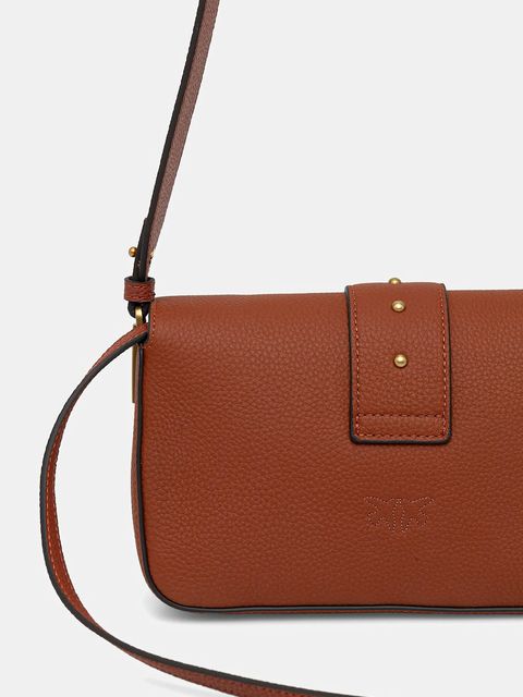 Pinko torebka skórzana kolor brązowy 104340 A2OX