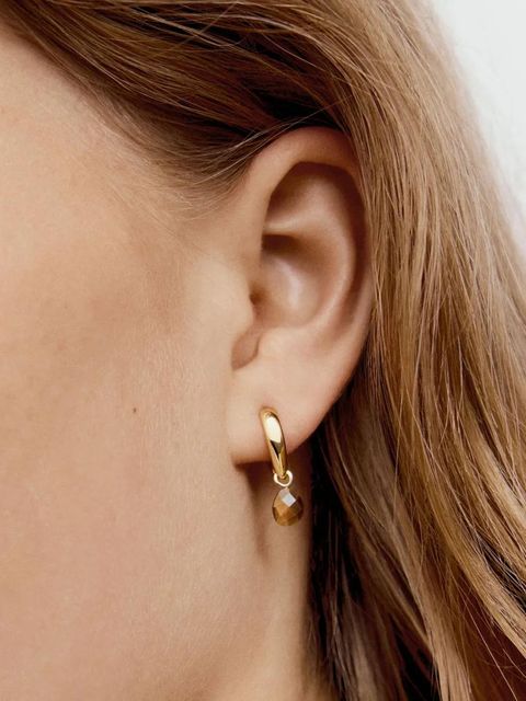 Monica Vinader drop huggie earrings - Gold - zdjęcie produktu nr 2