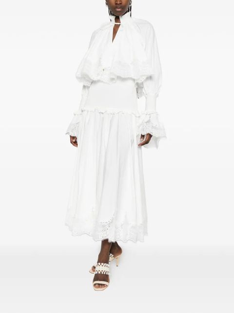 ZIMMERMANN Alchemy lace-detail ruffle midi dress - White - zdjęcie produktu nr 2