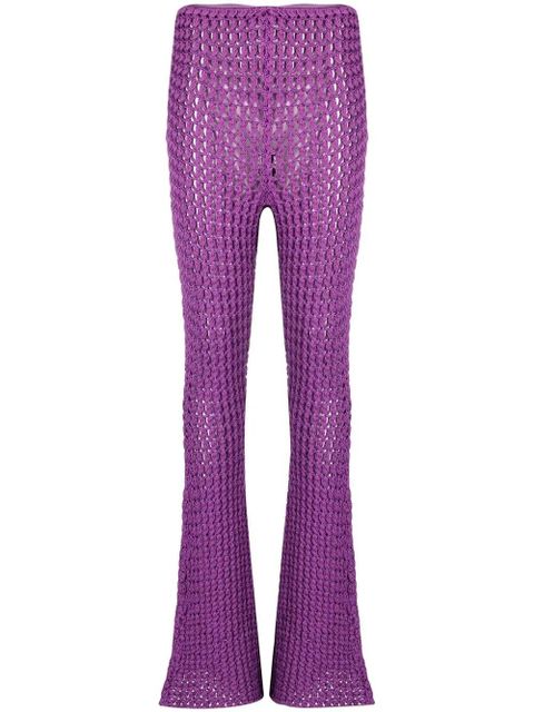 Moschino crochet-knit flared trousers - Purple - zdjęcie produktu nr 1