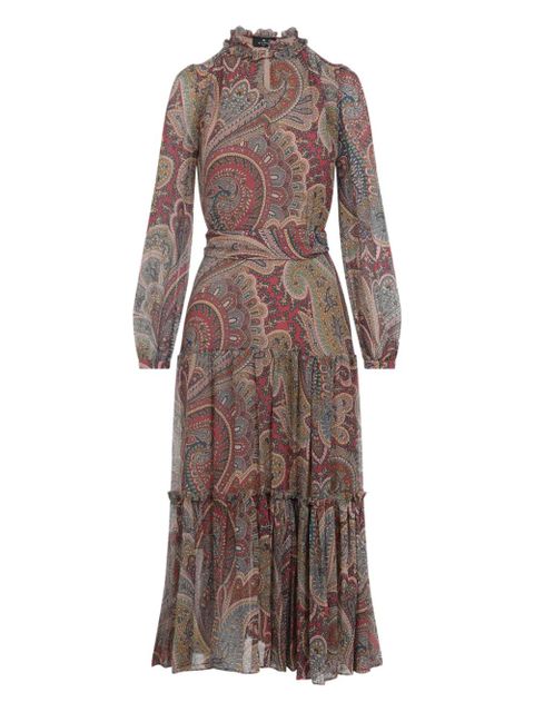 ETRO paisley ruffled maxi dress - Red - zdjęcie produktu nr 1