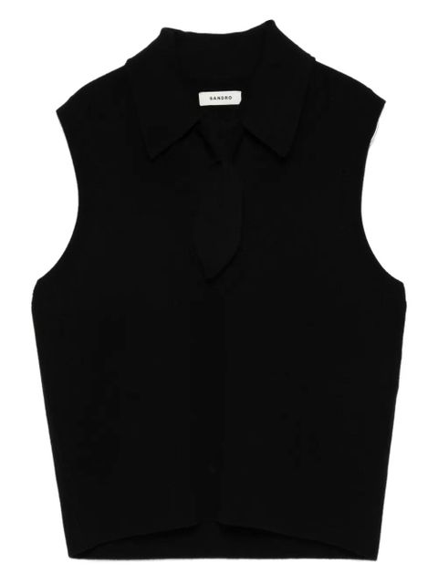 SANDRO buttoned sleeveless top - Black - zdjęcie produktu nr 1