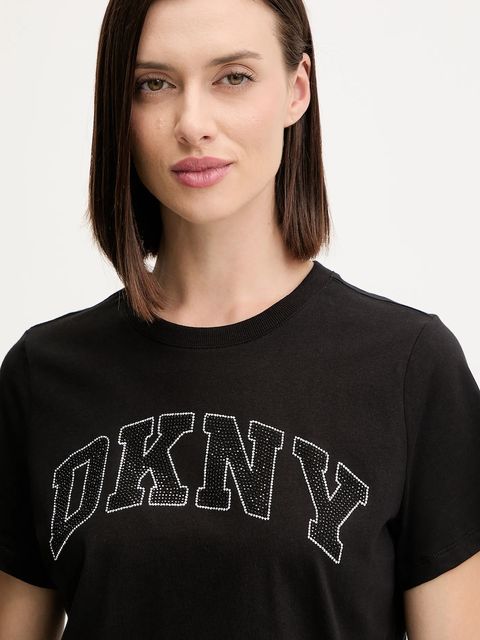Dkny t-shirt bawełniany damski kolor czarny DP5T1500