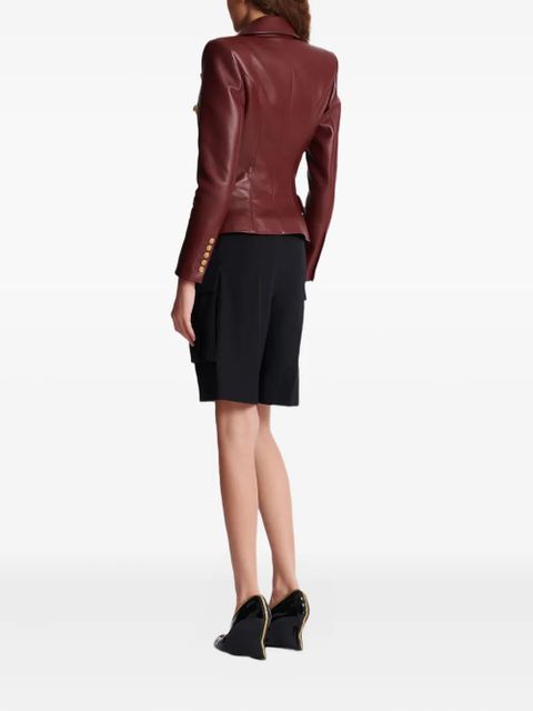 Balmain double-breasted lambskin jacket - Red