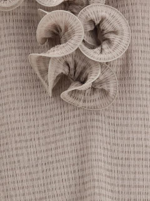 Magda Butrym floral-appliqué slip dress - Neutrals