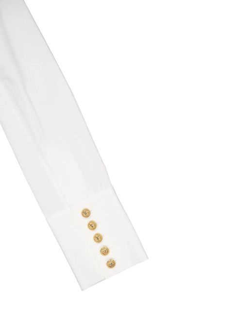 Balmain long-sleeve cropped top - White