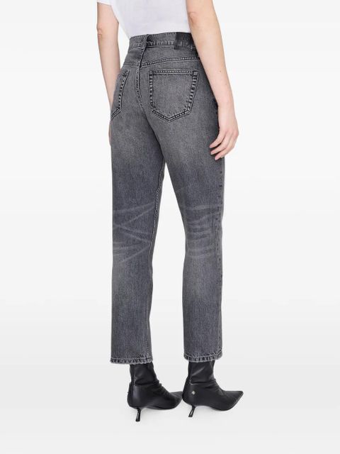 ANINE BING Kate washed-effect jeans - Grey