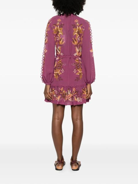 FARM Rio ruffled floral mini dress - Pink